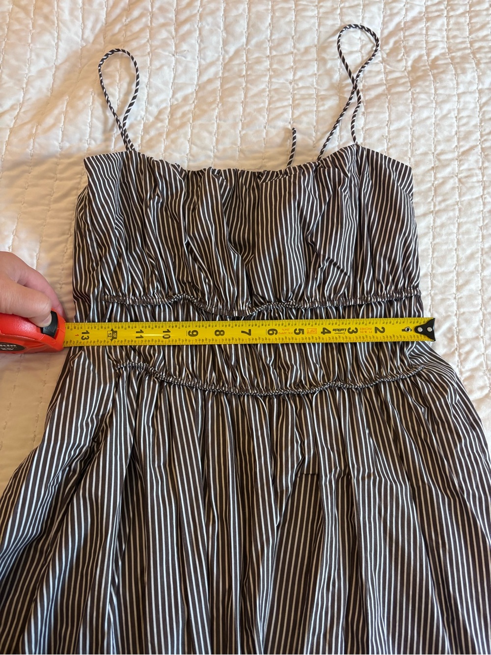 Cos Brown and White Striped Poplin Midi, 12 - Picture 4 of 4